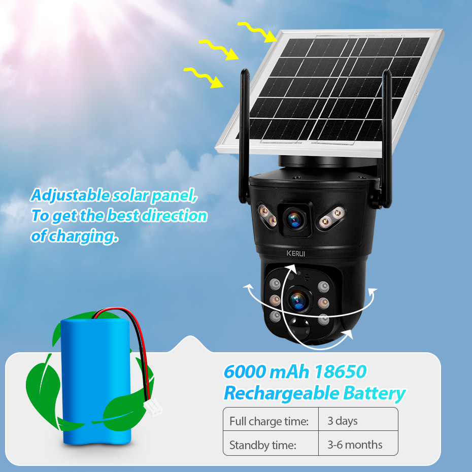 Home Security Ultimate - KERUI 6MP 4G SIM WiFi Solar