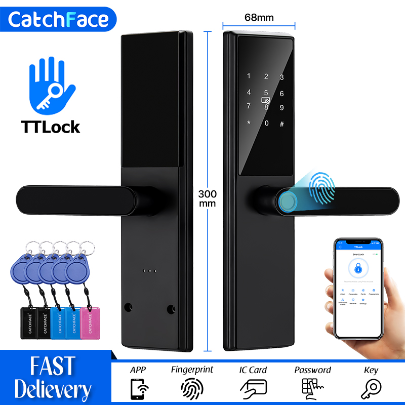 Home Security Door Reinforcement Lock - Bluetooth Fingerprint Door Lock TTLock App