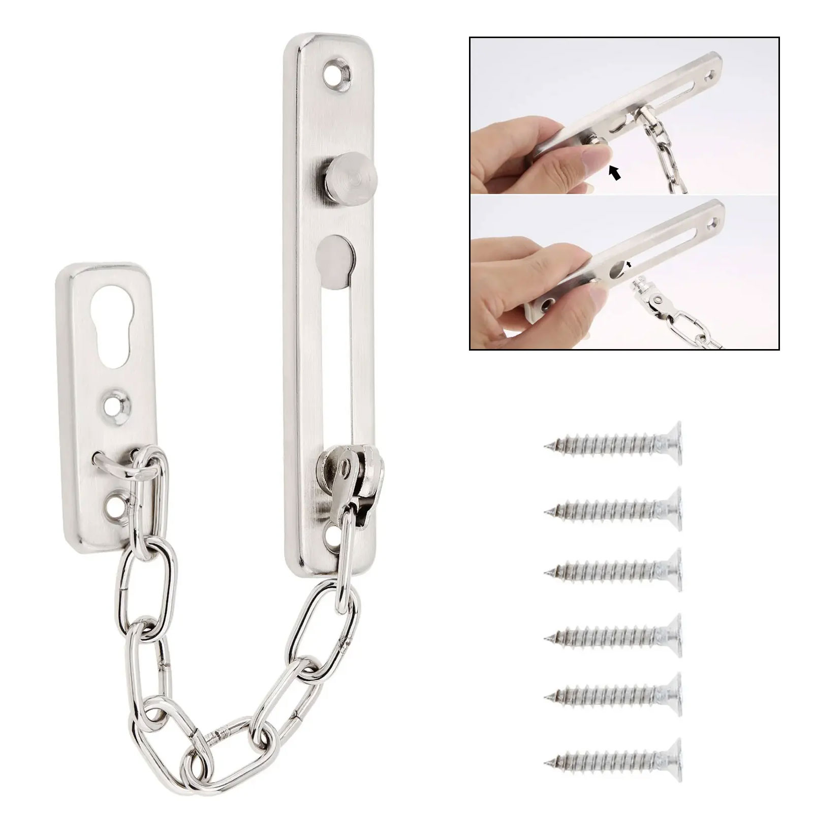 Door Chain Guard - Solid Security Door Sliding Chain Lock