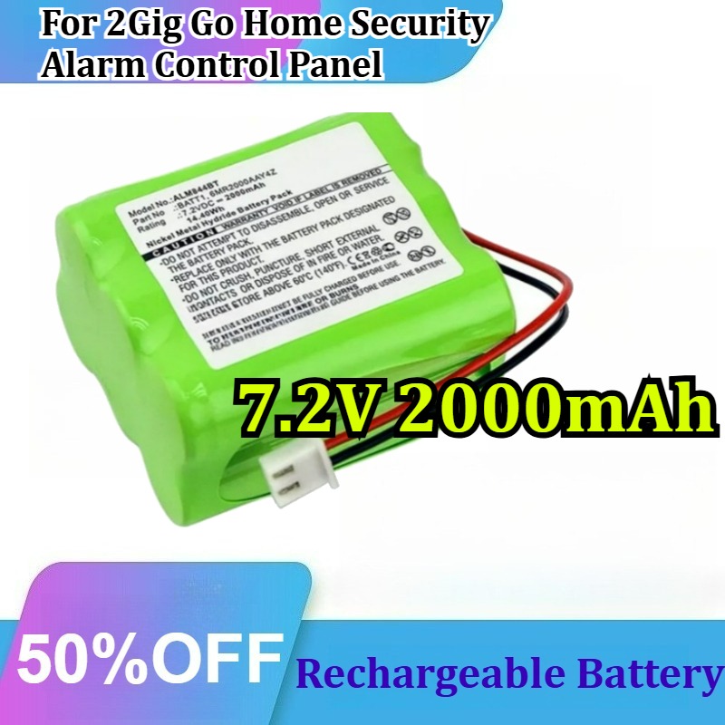 Home Security Battery Replacement - 7.2V 2000mAh Ni-MH for 2Gig Go