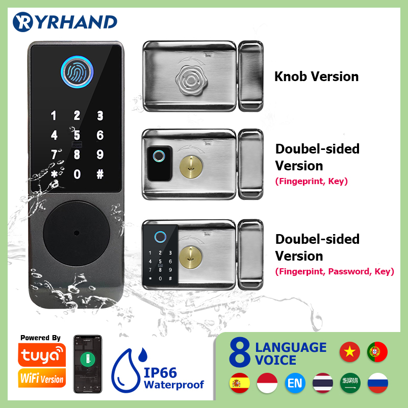 Home Security Battery - Tuya Smart lock Waterproof Wifi Double