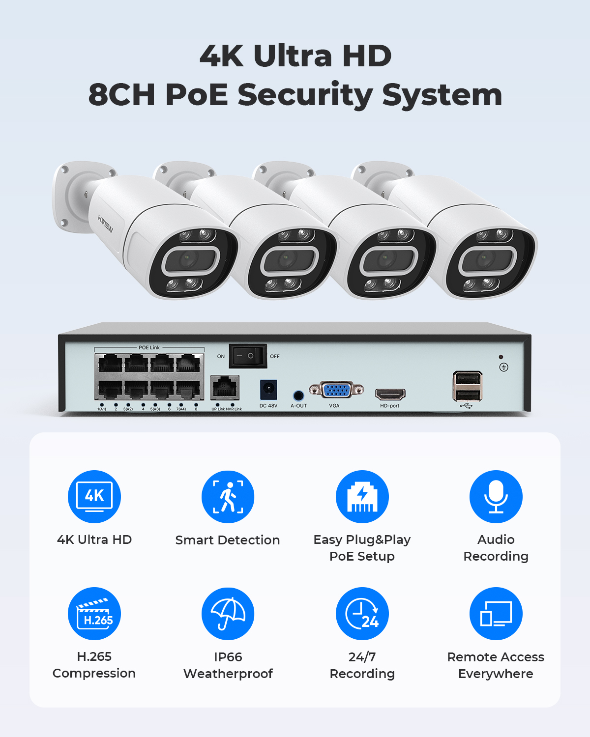H.View 4K 5Mp 8Mp Poe CCTV Sec - Home Security Ultimate review and price