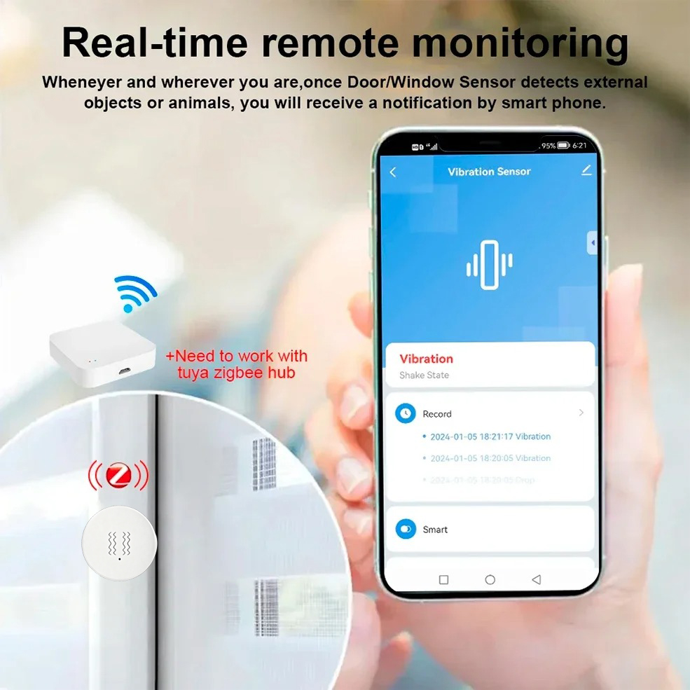 Tuya ZigBee Smart Vibration &  - Home Security Monitoring review and price