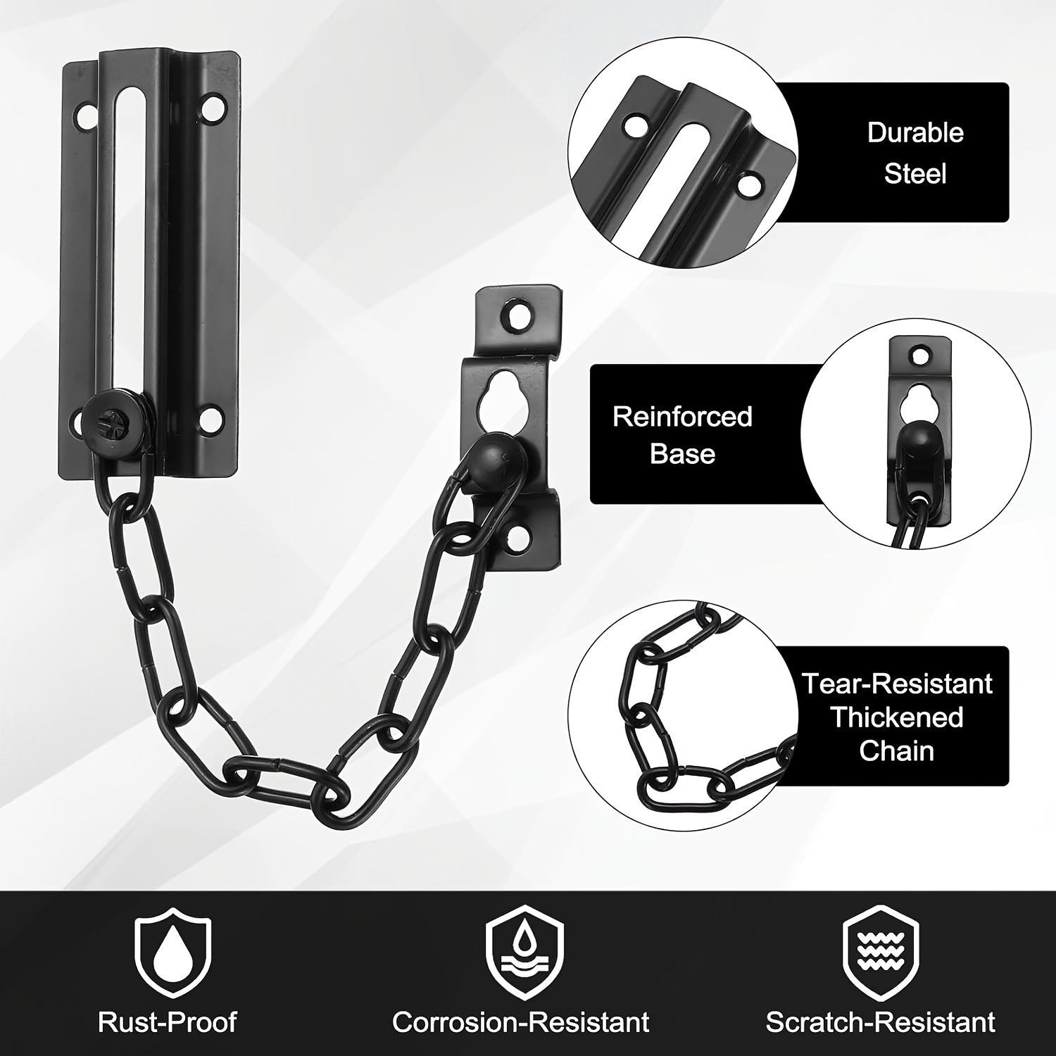 2 Pack Door Chain Lock Black,  - Door Chain Guard review and price