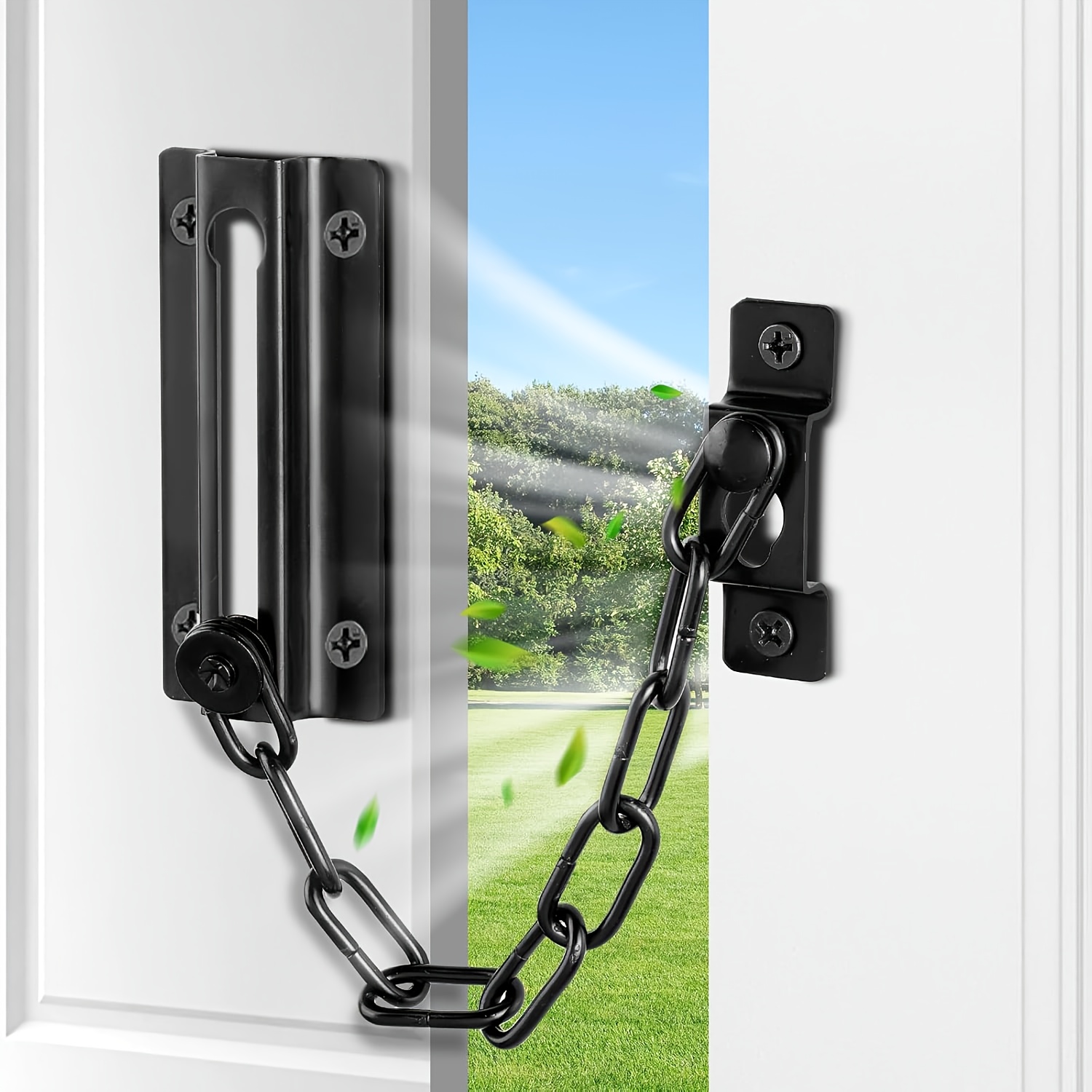 2 Pack Door Chain Lock Black,  - Door Chain Guard review and price