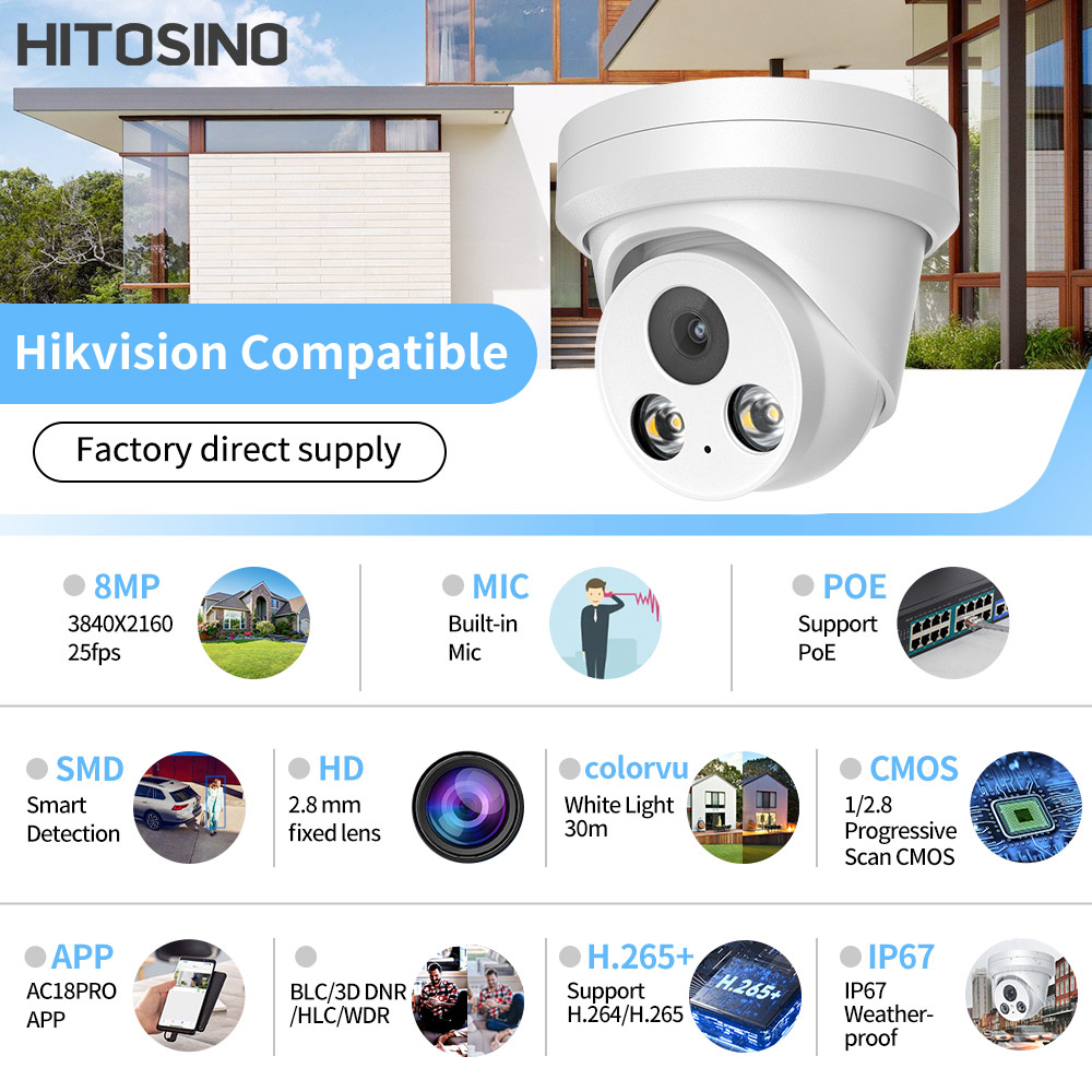 Hikvision Compatible 8MP 4K IP - Home Security Hikvision review and price