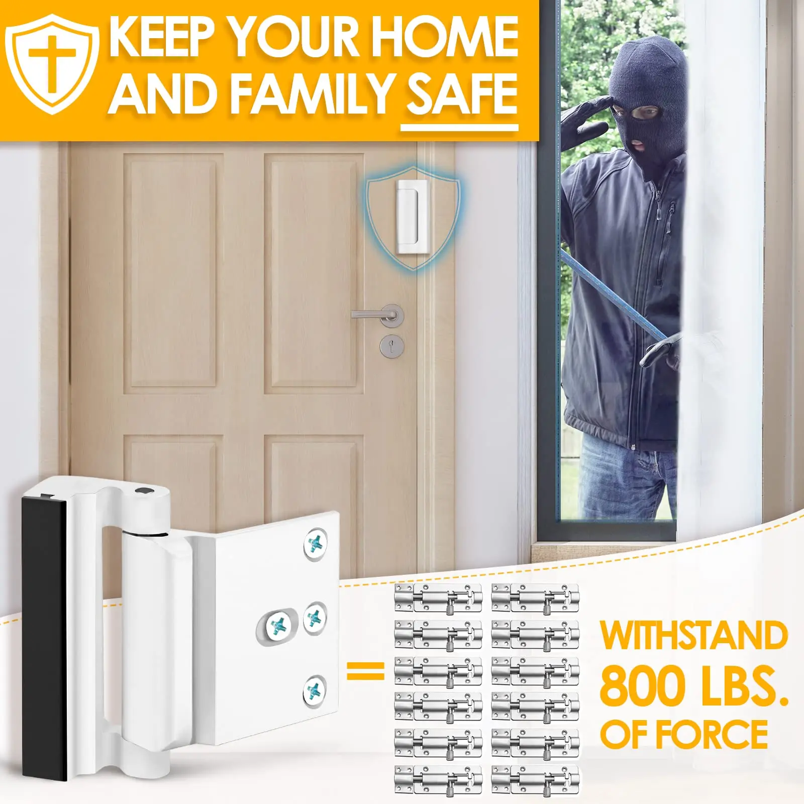 New Home Security Door Lock Al - Home Security Door Reinforcement Lock review and price